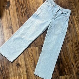 Classic Light Blue ribcage Straight ankle Jeans